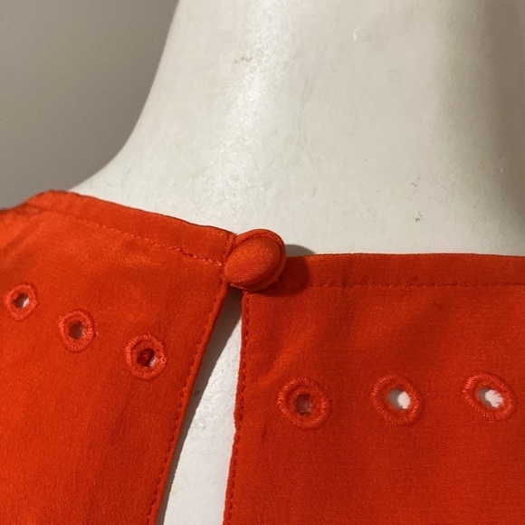 Veronica Beard Womens Silk Crepe Eyelet Sleeveless Top Shirt Red Size 4 - Picture 8 of 10